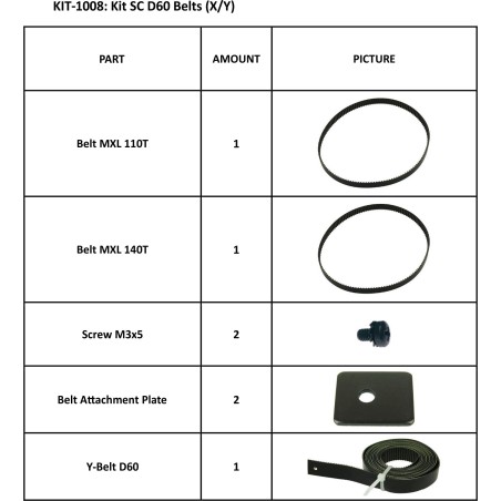KIT 1008 - SummaCut D60 CORREIAS (X/Y)