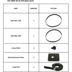 KIT SC D75 BELTS (X/Y)