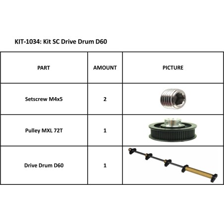 KIT 1034 - SC TAMBOUR D'ENTRAÎNEMENT D60