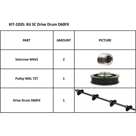 KIT 1035 SC TAMBOR DE ARRASTRE D60FX