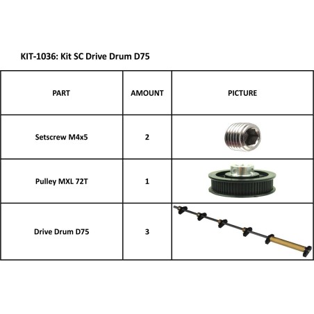 KIT 1036 SC TAMBOR DE TRACÇÃO D75