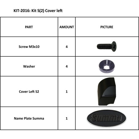 KIT-2116 Tampa esquerda para plotters Summa SClass, S2 e S3