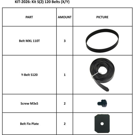 KIT 2026 CORREAS (X/Y) para S2 120