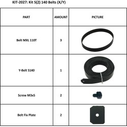 KIT S2 140 BELTS (X/Y)