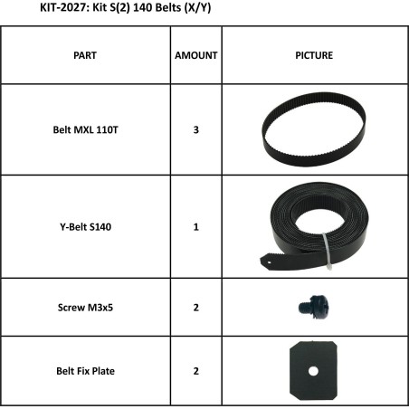 KIT 2027 CORREIAS (X/Y) para S2 140