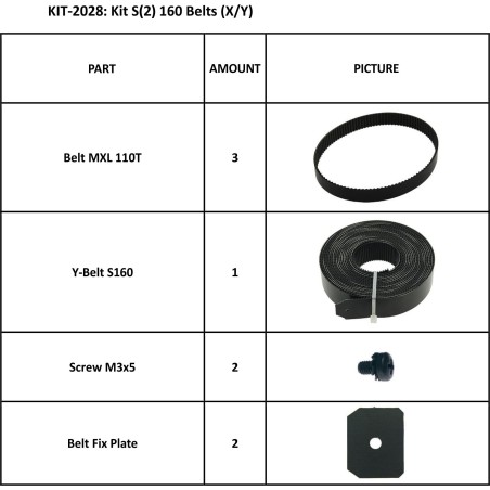 KIT 2028 S2 160 BELTS (X/Y)