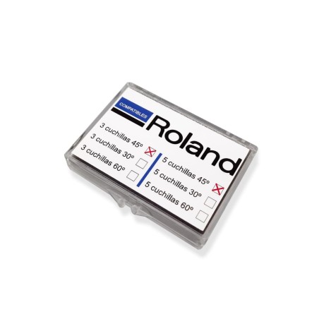 Caja 3 cuchillas 45º compatible para ROLAND / GCC