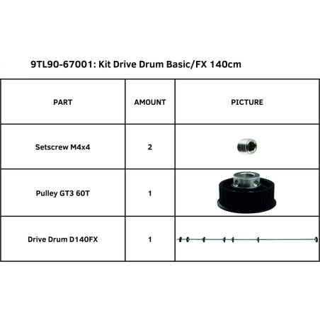 Kit tambour d'entraînement pour S One D140FX