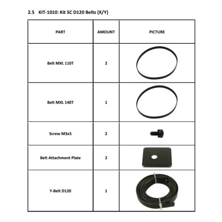 KIT 1010 - SC D120 BELTS (X/Y)