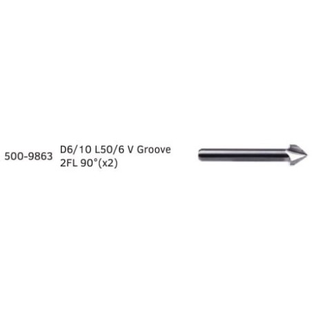 Fresa D6/10 L50/6  90º B 2FL (x2)